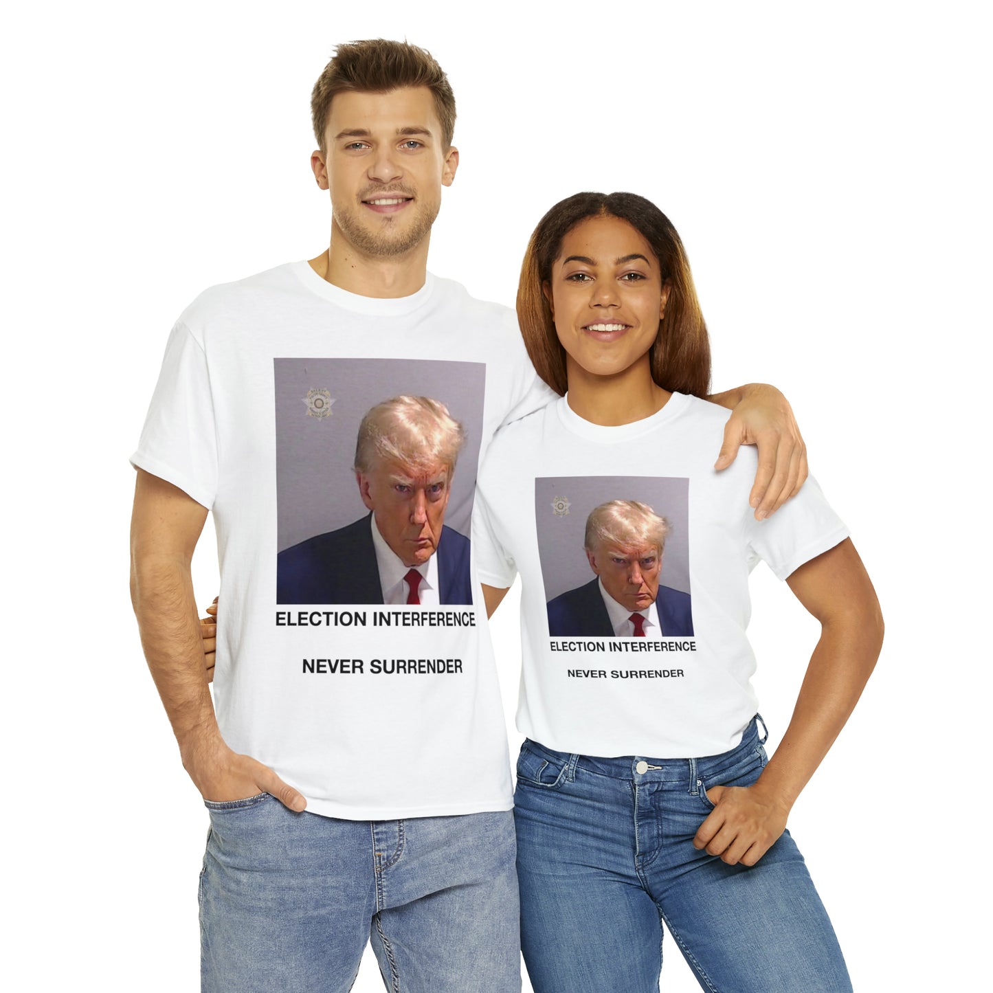 Donald Trump Mug Shot, Never Surrender Tee