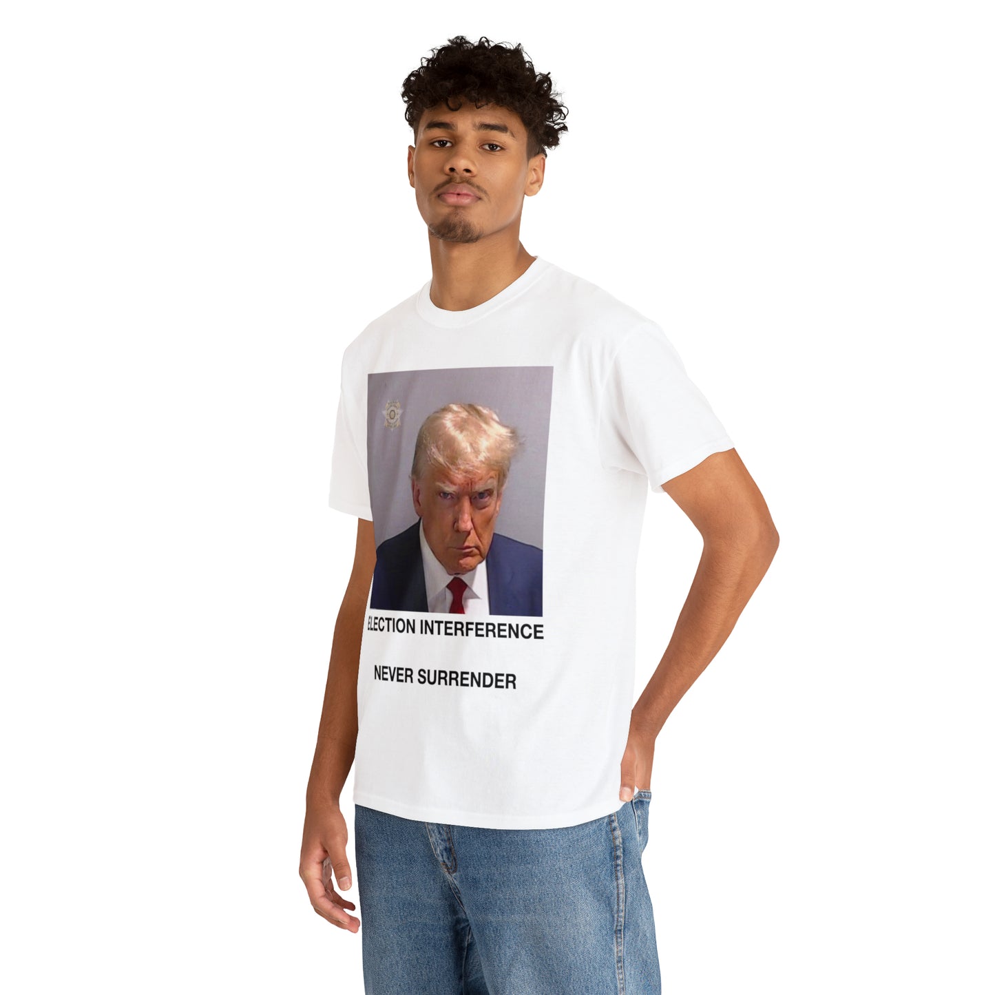 Donald Trump Mug Shot, Never Surrender Tee