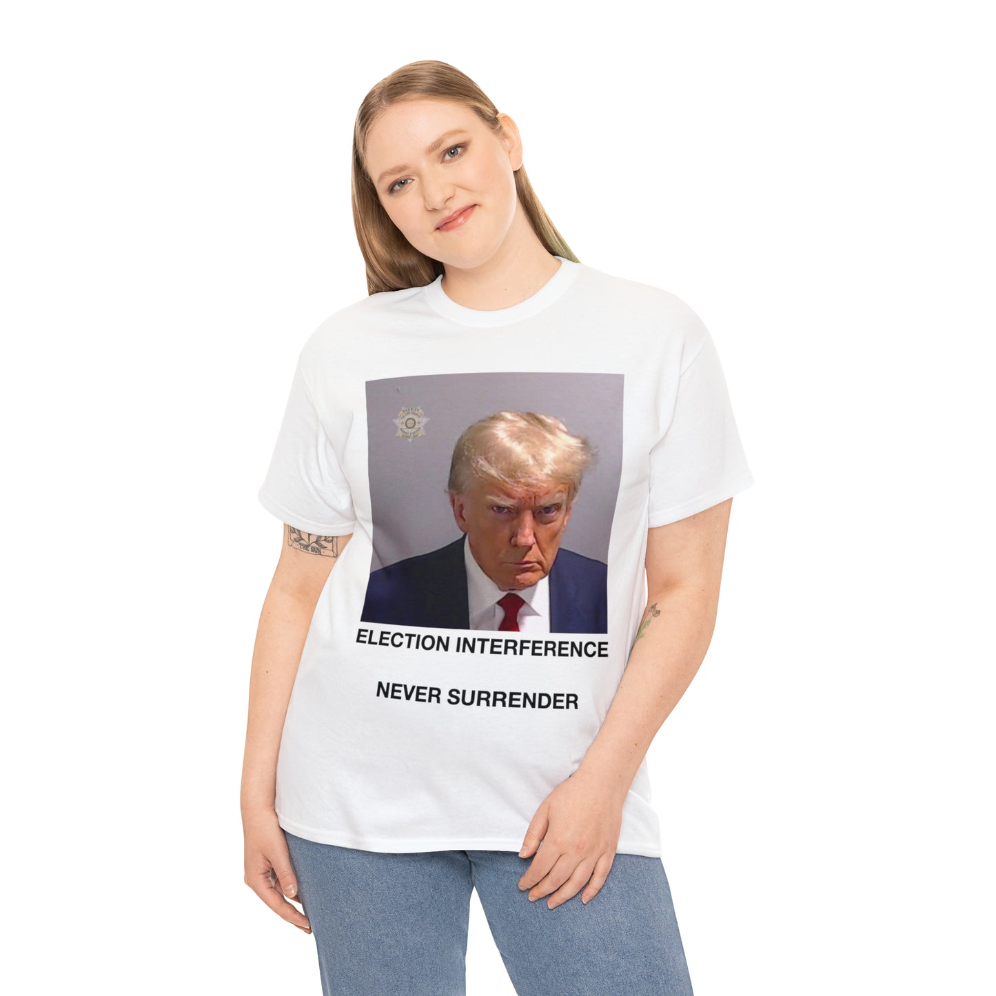 Donald Trump Mug Shot, Never Surrender Tee