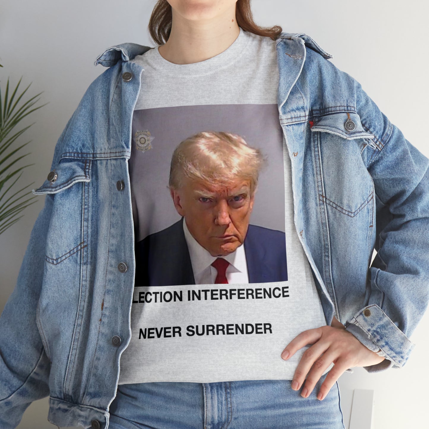 Donald Trump Mug Shot, Never Surrender Tee