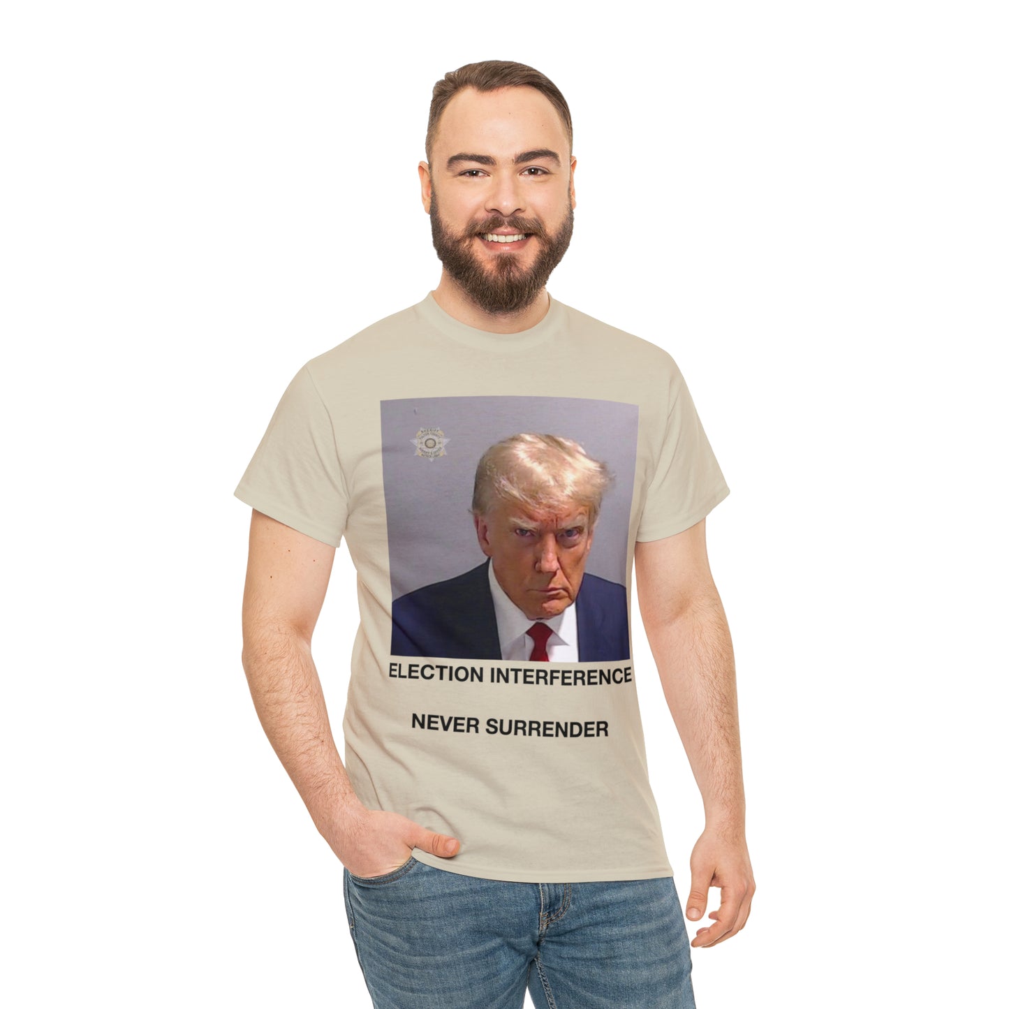 Donald Trump Mug Shot, Never Surrender Tee