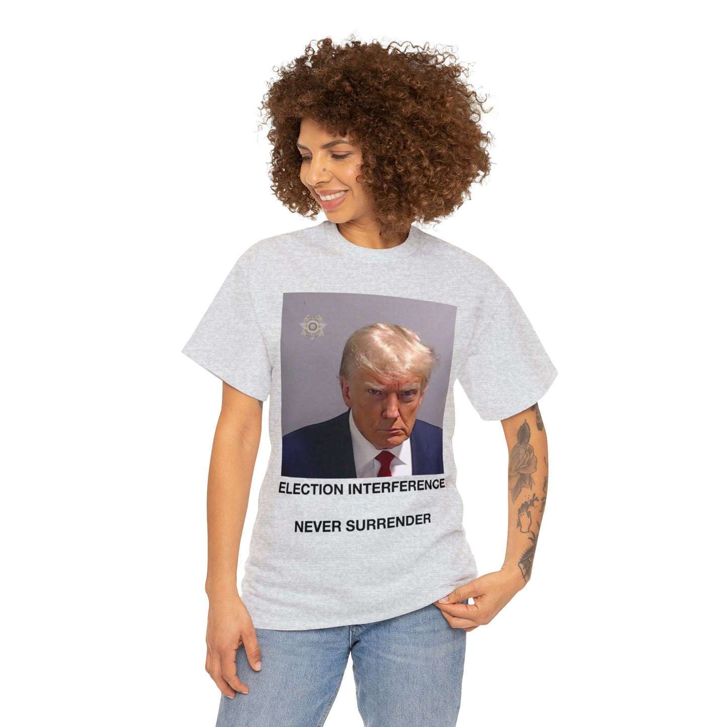 Donald Trump Mug Shot, Never Surrender Tee