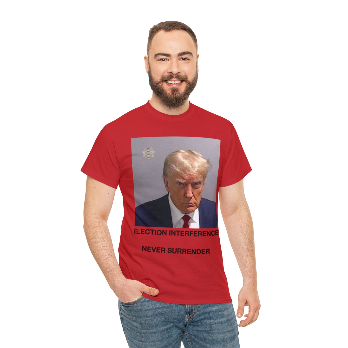 Donald Trump Mug Shot, Never Surrender Tee