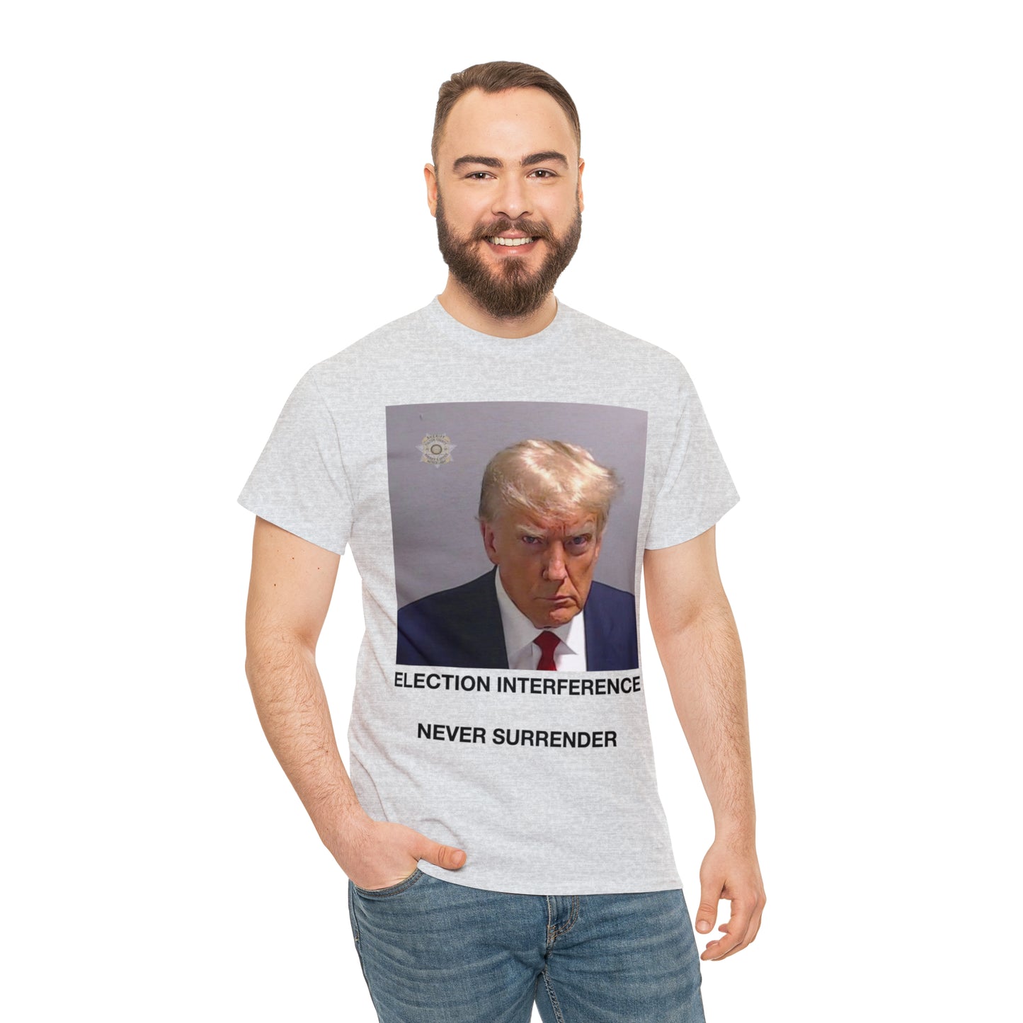 Donald Trump Mug Shot, Never Surrender Tee