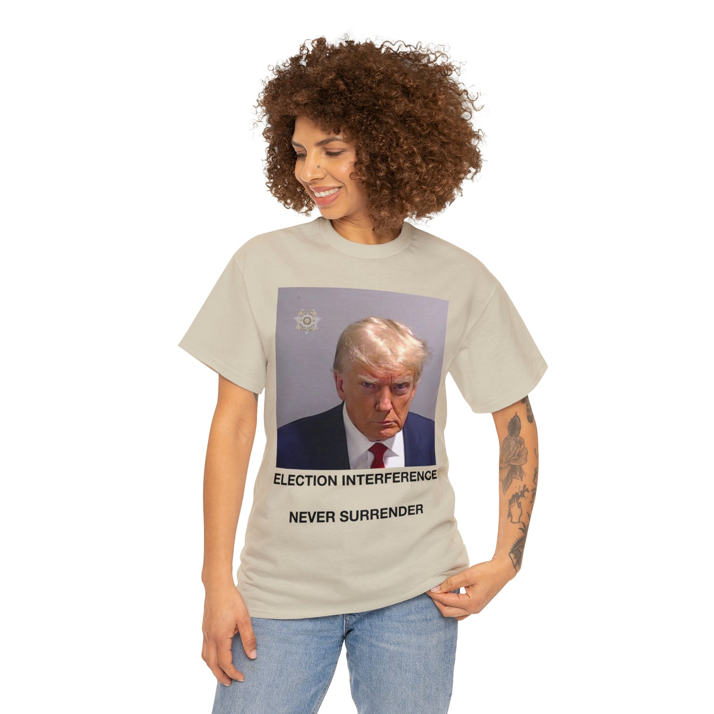 Donald Trump Mug Shot, Never Surrender Tee