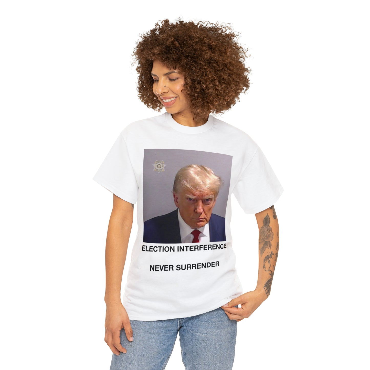 Donald Trump Mug Shot, Never Surrender Tee